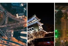 【170款】市区街道航拍人流车流俯拍城市夜景视频素材